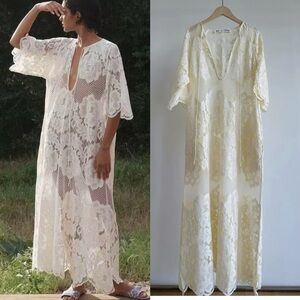 MR.LARKI Lola Dress Elegant White Lace Maxi Dress-S